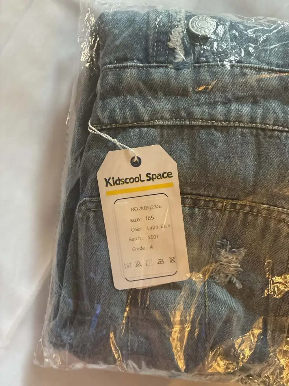 Kidscool Space Light Blue Distressed Denim Jeans Model zkBig2746
